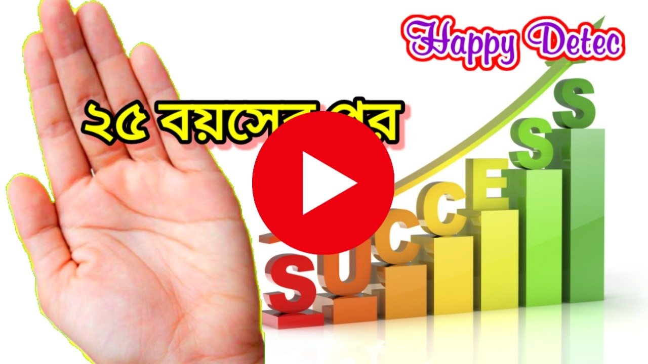 ২৫-বয়সের পর উন্নতি, হাতে 'সাফল্য' রেখা | Success line | Hasto rekha | #HappyDetec
