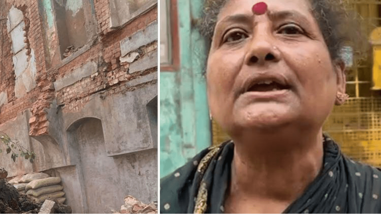 'Mala' clings to a broken house in Boubazar