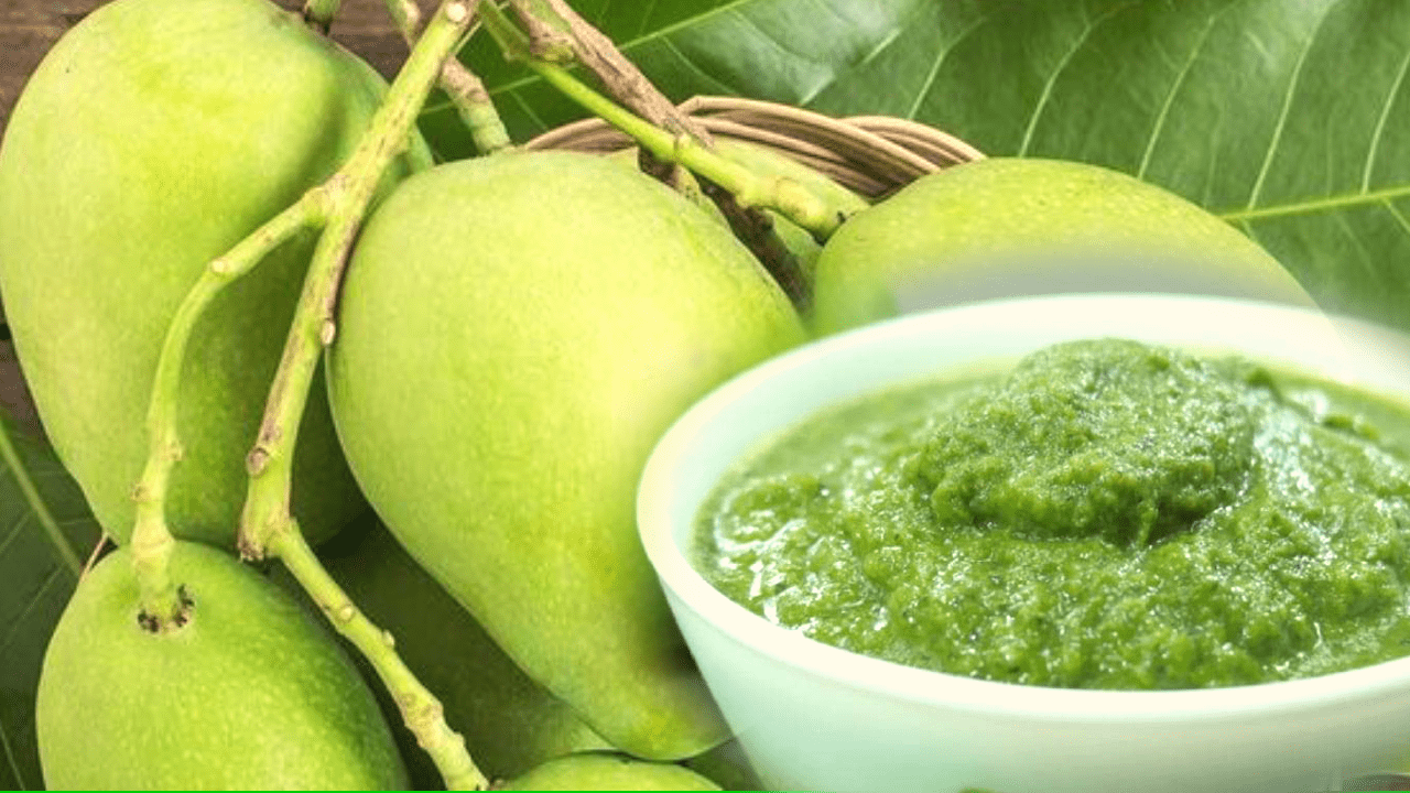 Sour Sour Raw Mango Chutney Recipe, a bowl of rice will be ready