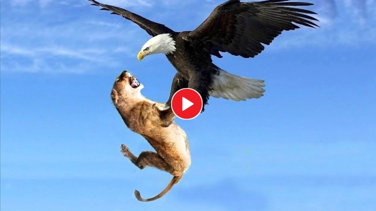 Viral Video: The lion cub was blown away by a huge eagle!