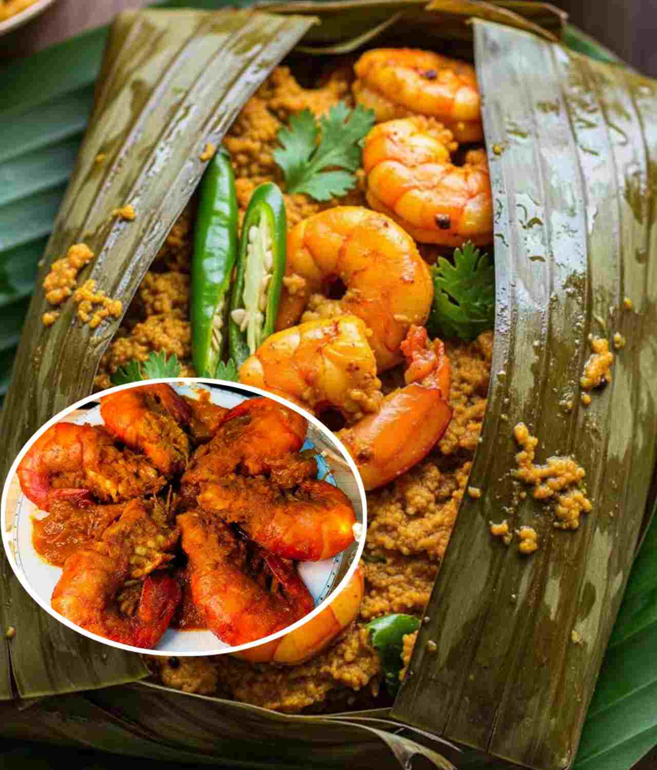 ইলিশ-ভেটকির বদলে নতুন স্বাদে গন্ধরাজ চিংড়ি পাতুরি