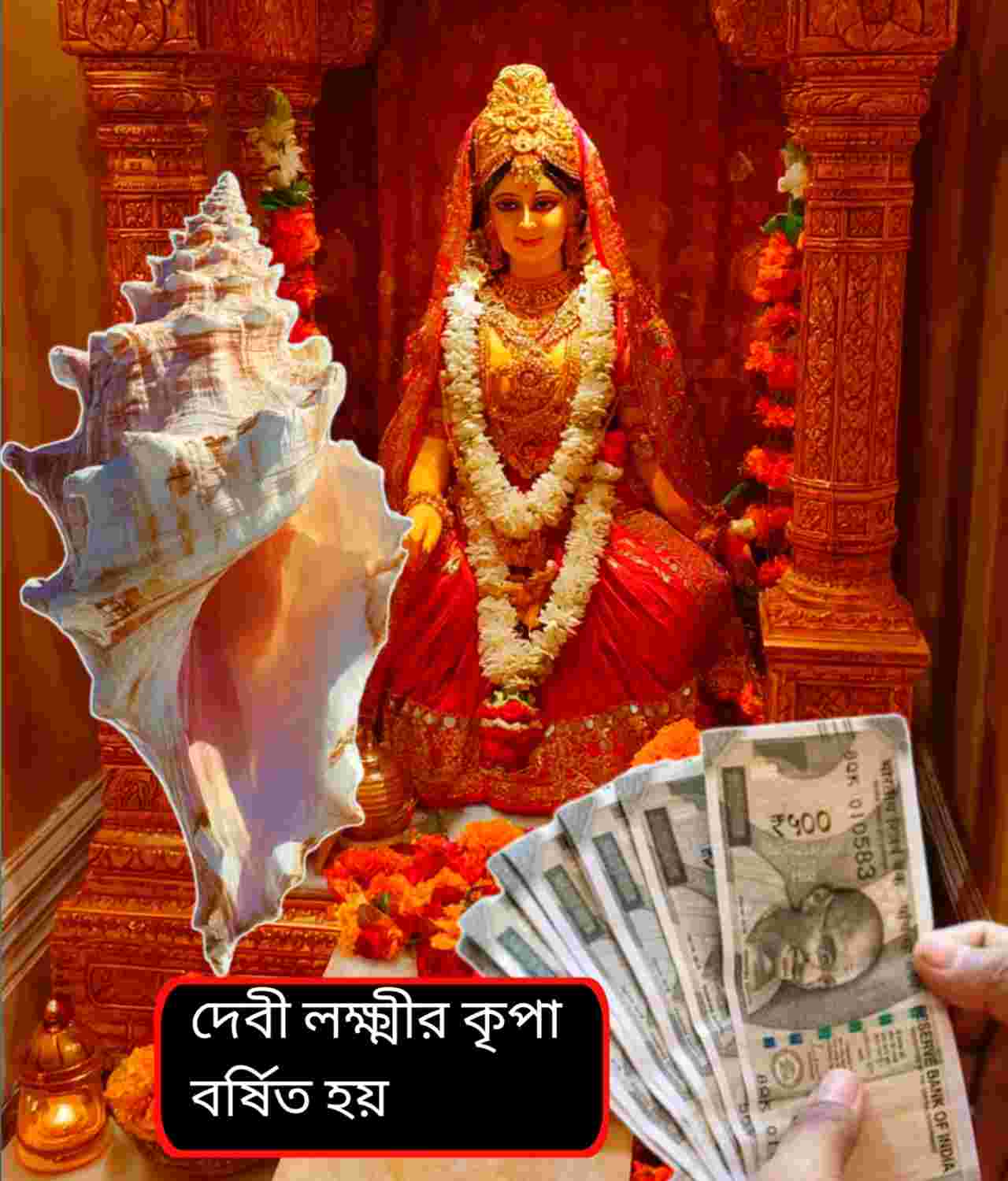 শঙ্খধ্বনিতে দূর হয় অশুভ শক্তি, ঘরে প্রবেশ করেন দেবী লক্ষ্মী