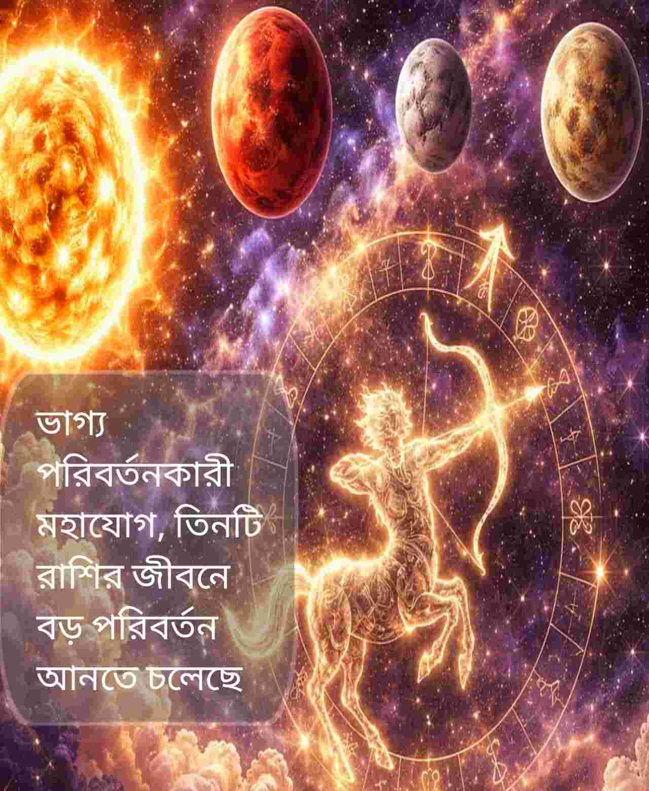 বছরের শেষে ধনু রাশিতে চতুর্গ্রহী যোগ: ভাগ্য বদলাবে মিথুন, তুলা ও ধনু রাশির জাতকদের