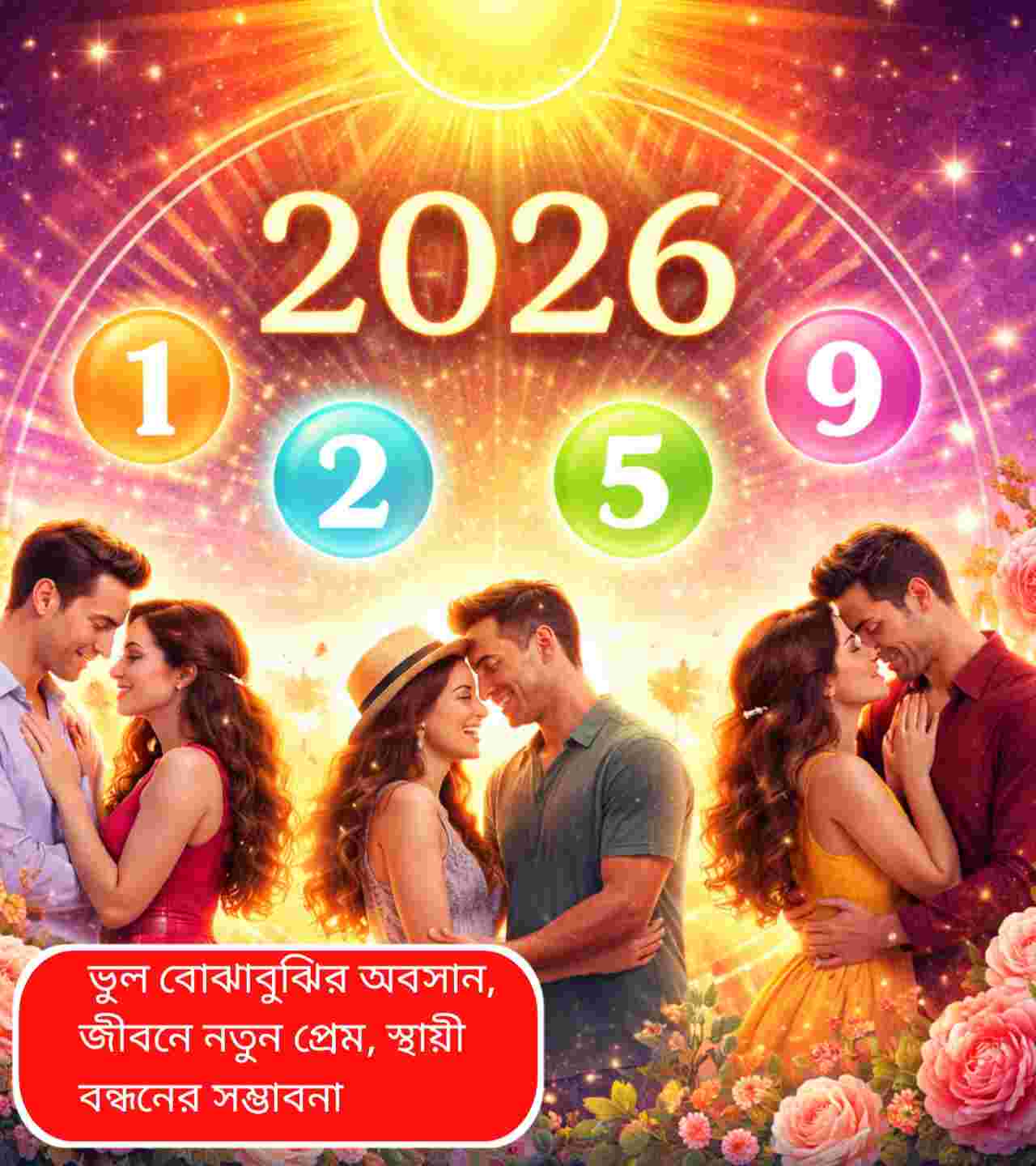 সূর্যের বছরে প্রেমের জোয়ার: ২০২৬ সালে বদলে যাবে এই ৫ মূলাঙ্কের প্রেমজীবন
