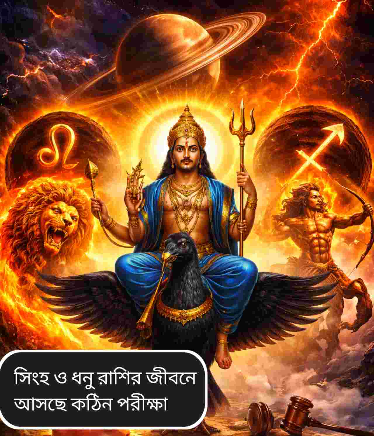 শনির ঢাইয়া ২০২৬: সিংহ ও ধনু রাশির জীবনে সংকটের বছর
