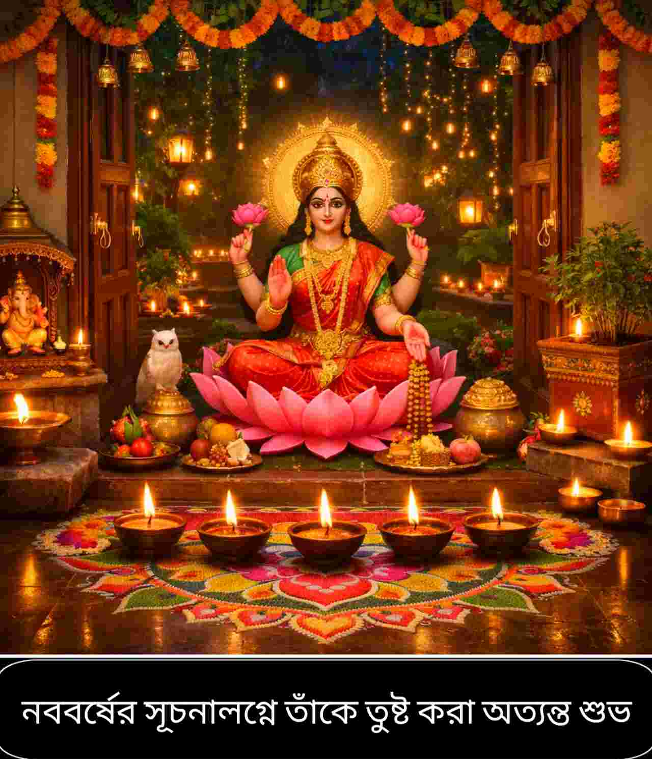 নববর্ষে দেবী লক্ষ্মীর আগমন: বাড়ির দরজায় করুন এই শুভ আয়োজন