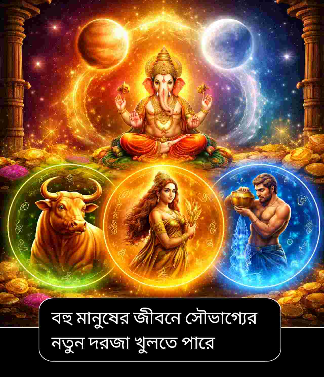 গজকেশরী যোগ ২০২৬: গুরু–চন্দ্রের মহাযোগে খুলছে সৌভাগ্যের দরজা, ৩ রাশির জীবনে স্বর্ণযুগের সূচনা