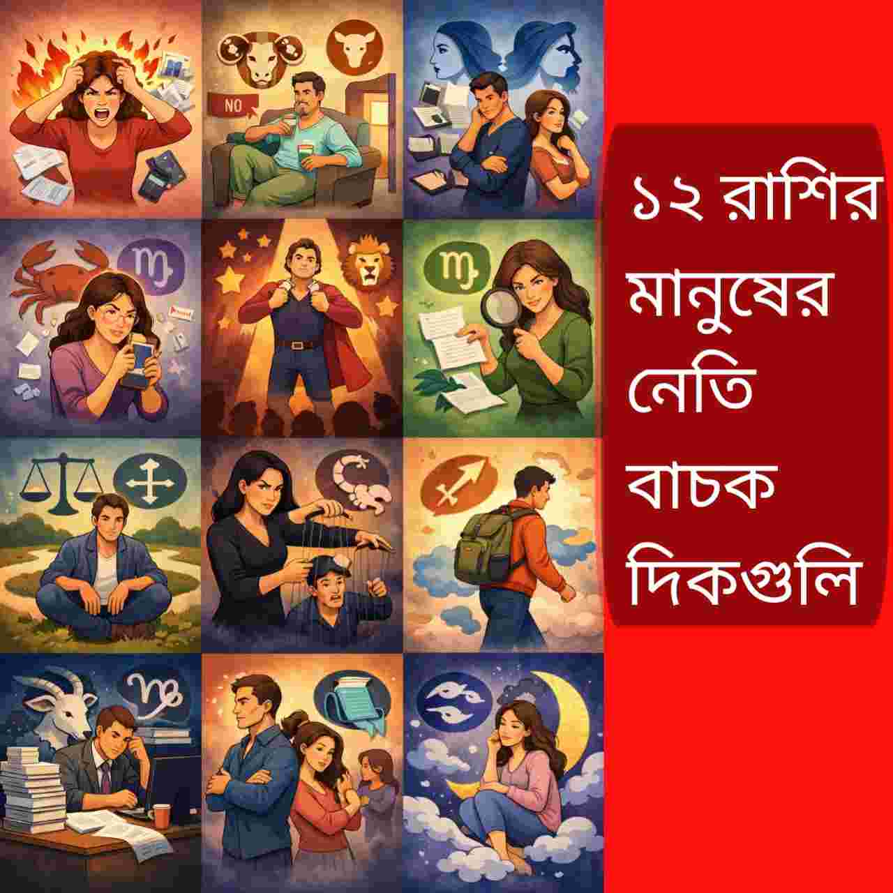 ১২ রাশির নেতিবাচক দিক: স্বভাবের দুর্বলতাই জীবনের বড় বাধা