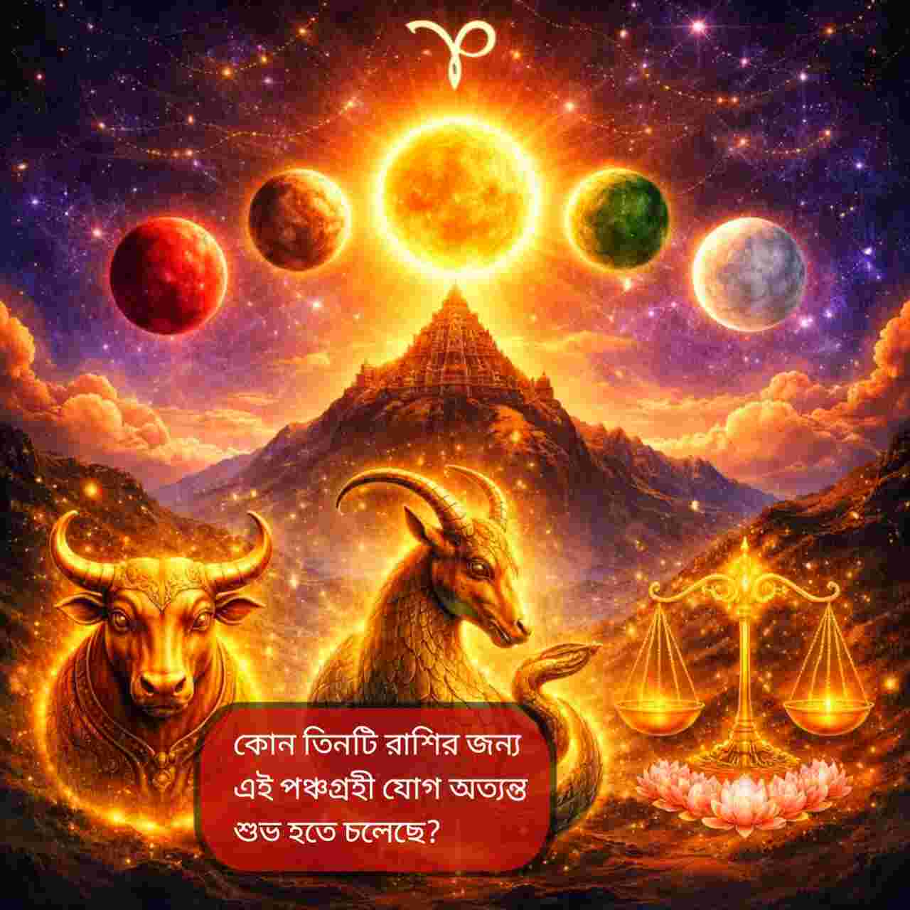 ২০০ বছর পর শক্তিশালী পঞ্চগ্রহী যোগ ২০২৬: কোন ৩ রাশির আসছে আকস্মিক অর্থভাগ্য