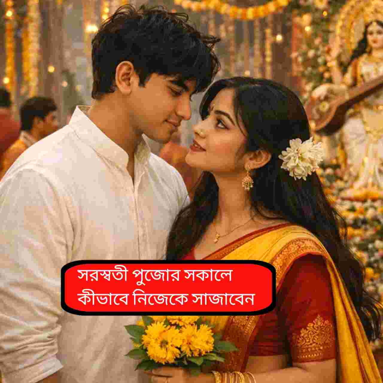 সরস্বতী পুজোয় প্রেম জয়ের স্টাইল গাইড: সাজ, সুবাস আর আচরণেই বাজিমাত