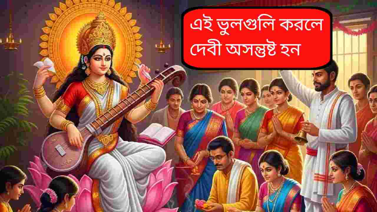 সরস্বতীপুজোর দিন নিষিদ্ধ চার পাপ কাজ: ভুল হলেই রুষ্ট হন বিদ্যার দেবী