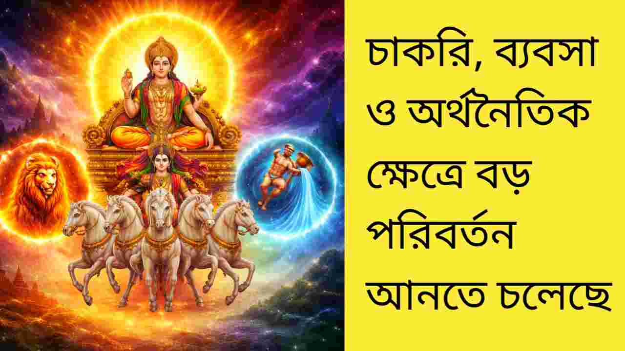 Surya Gochar 2026: ৬ ফেব্রুয়ারি থেকে সূর্যের কৃপায় চাকরি ও ব্যবসায় মালামাল ৩ রাশির