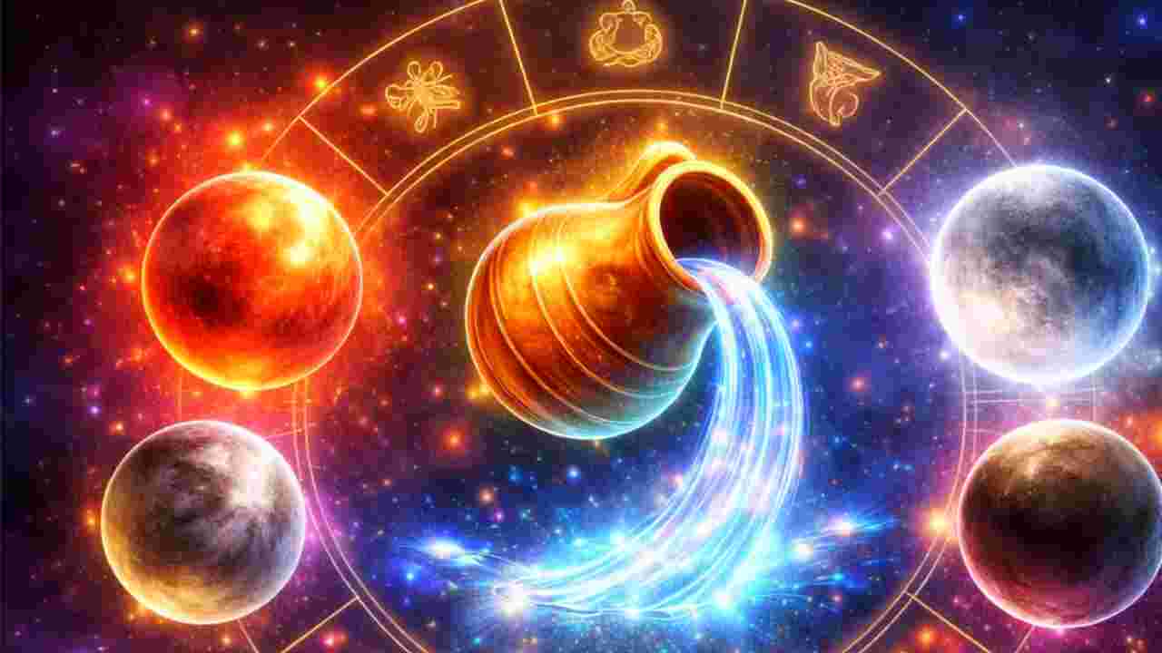 কুম্ভ রাশিতে চতুর্গ্রহী রাজযোগ: মেষ, বৃষ ও তুলার কর্মজীবনে উন্নতি ও অর্থলাভের সম্ভাবনা