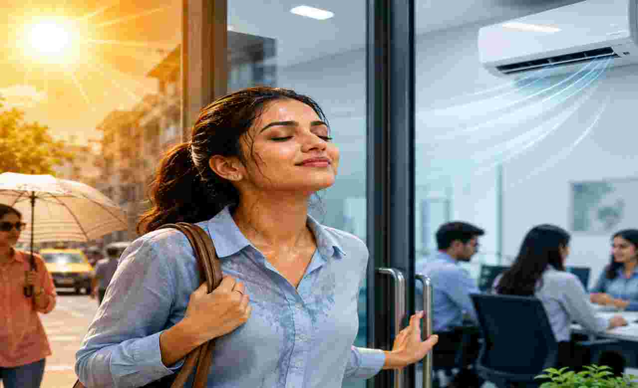 Lifestyle: ঘেমে অফিসে ঢুকে এসির ঠান্ডা? গরম-ঠান্ডার ধাক্কায় ত্বকের যত্ন নেবেন যেভাবে