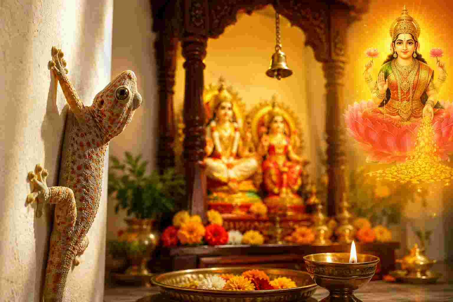 Vastu: ঠাকুরঘরে টিকটিকি দেখলে কি সত্যিই সৌভাগ্য আসে? বাস্তুশাস্ত্রে কী বলা হয়েছে