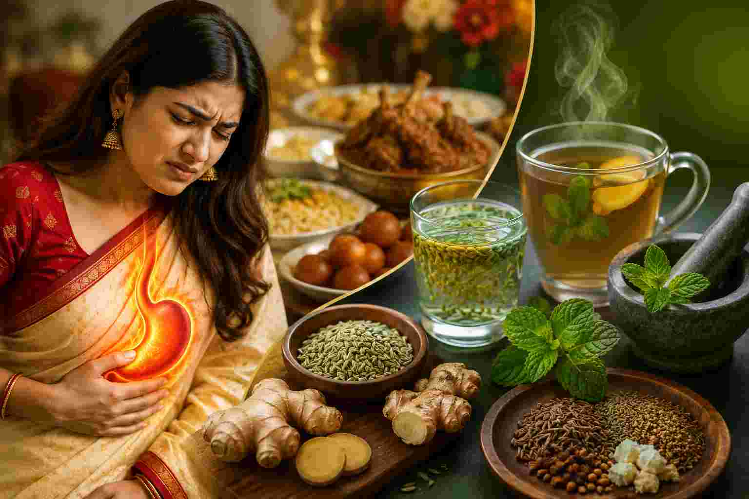 Lifestyle: জামাইষষ্ঠীর ভুরিভোজের পর বুকজ্বালা ও অ্যাসিডিটি? ওষুধ নয়, ভরসা রাখুন ঘরোয়া উপায়ে