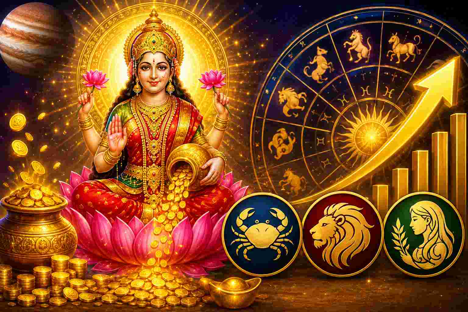 Gajalakshmi Yoga May Boost Fortune for 3 Zodiac Signs