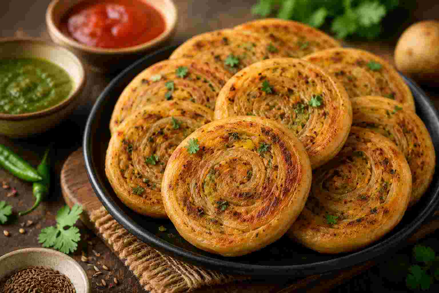 Recipe: নিরামিষ দিনে জমে উঠুক স্বাদ, ঘরেই বানান মুচমুচে চড়কি আলুর পরোটা