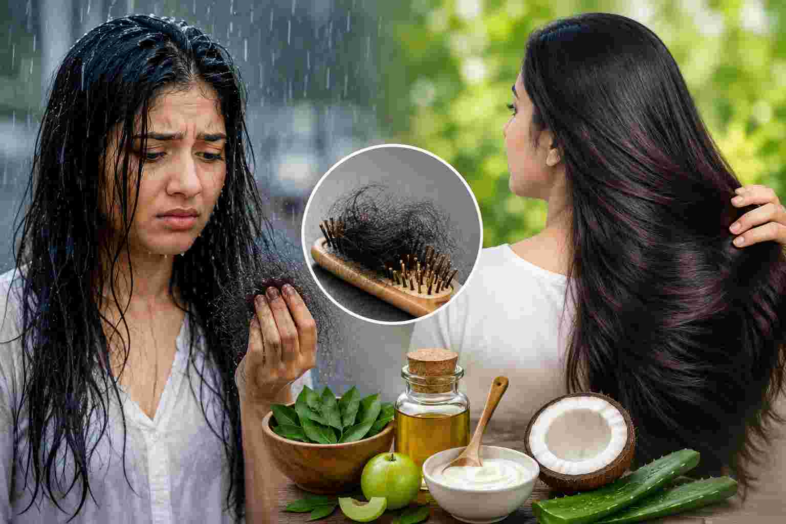 Lifestyle: বর্ষায় চুল পড়া বেড়ে যাচ্ছে? দামি প্রসাধনী ছাড়াই ৫ সহজ যত্নে মিলতে পারে সমাধান