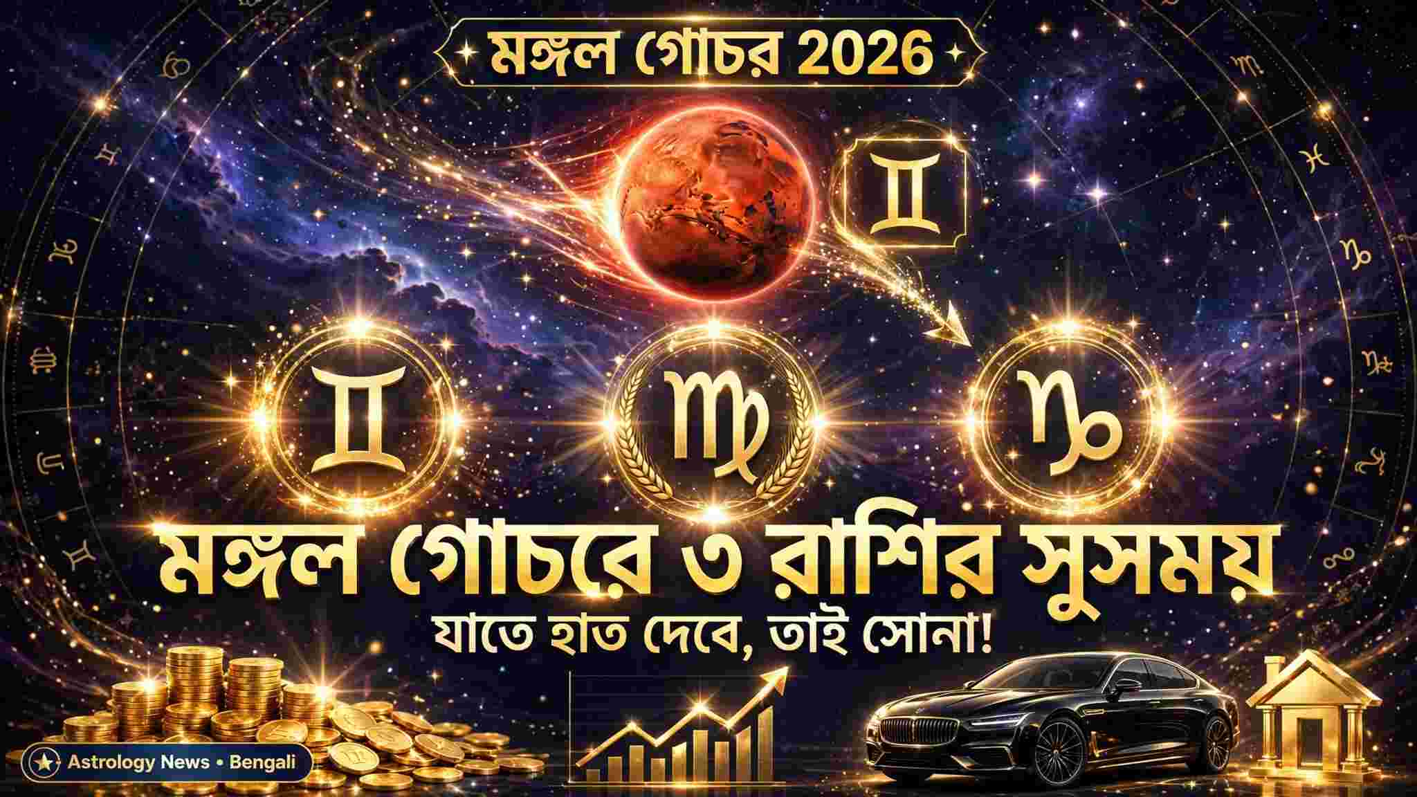 Mangal Gochar 2026 Effects: মঙ্গল গোচরে ৩ রাশির জীবনে শুরু হবে সুসময়, হাতে দিলেই মিলবে সাফল্য