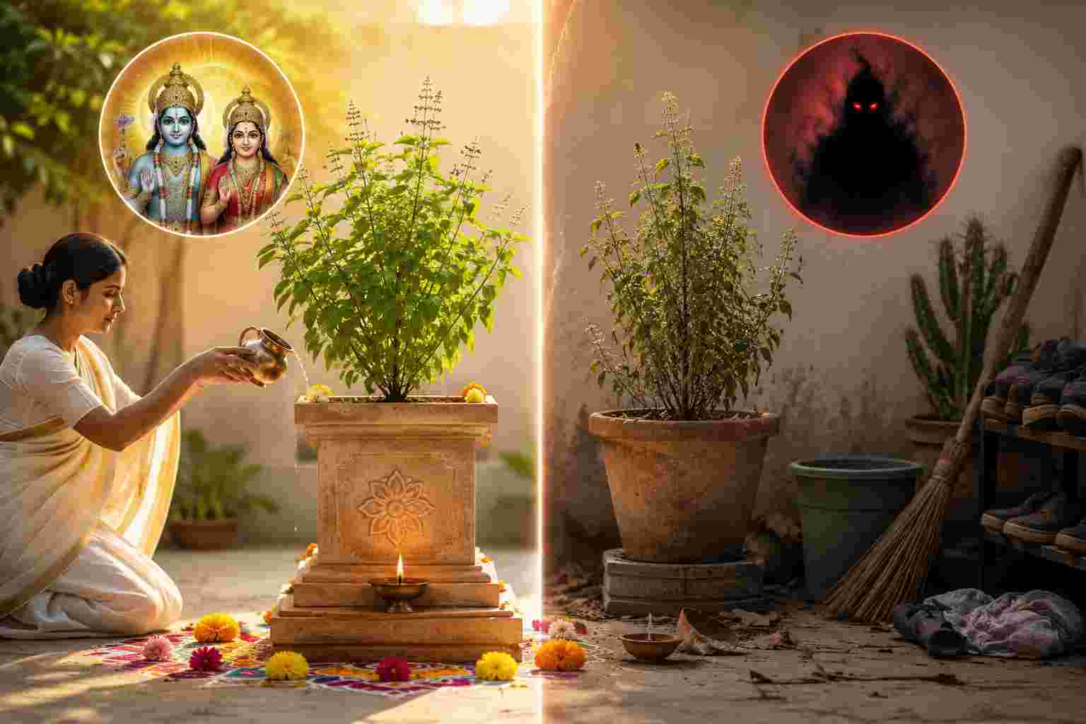 Vastu: তুলসীগাছের আশপাশে এই জিনিসগুলি রাখছেন? বাস্তুমতে হতে পারে অশুভ প্রভাব