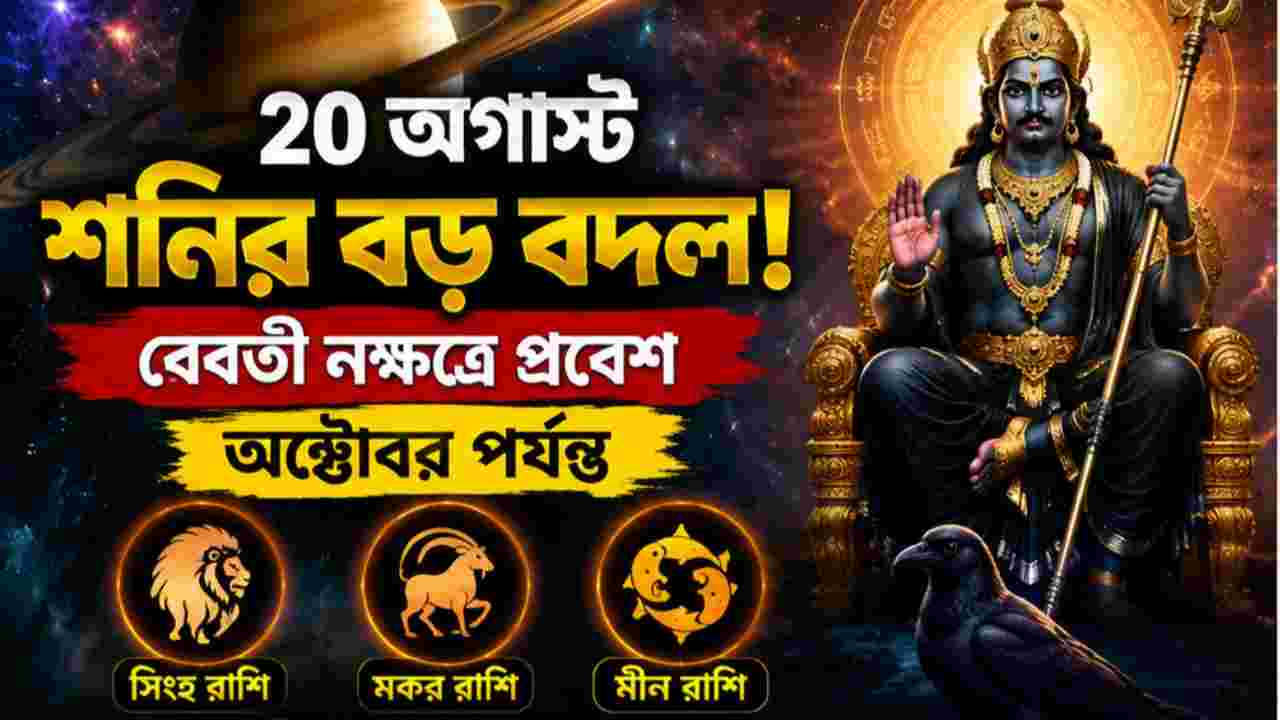 ২০ অগাস্ট শনির বড় পরিবর্তন, অক্টোবর পর্যন্ত ৩ রাশির ‘Golden Time’