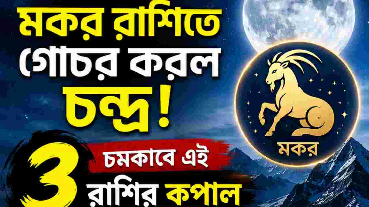 Chandra Gochar: শনির প্রিয় মকর রাশিতে চন্দ্রের গোচর, ভাগ্য চমকাবে এই ৩ রাশির