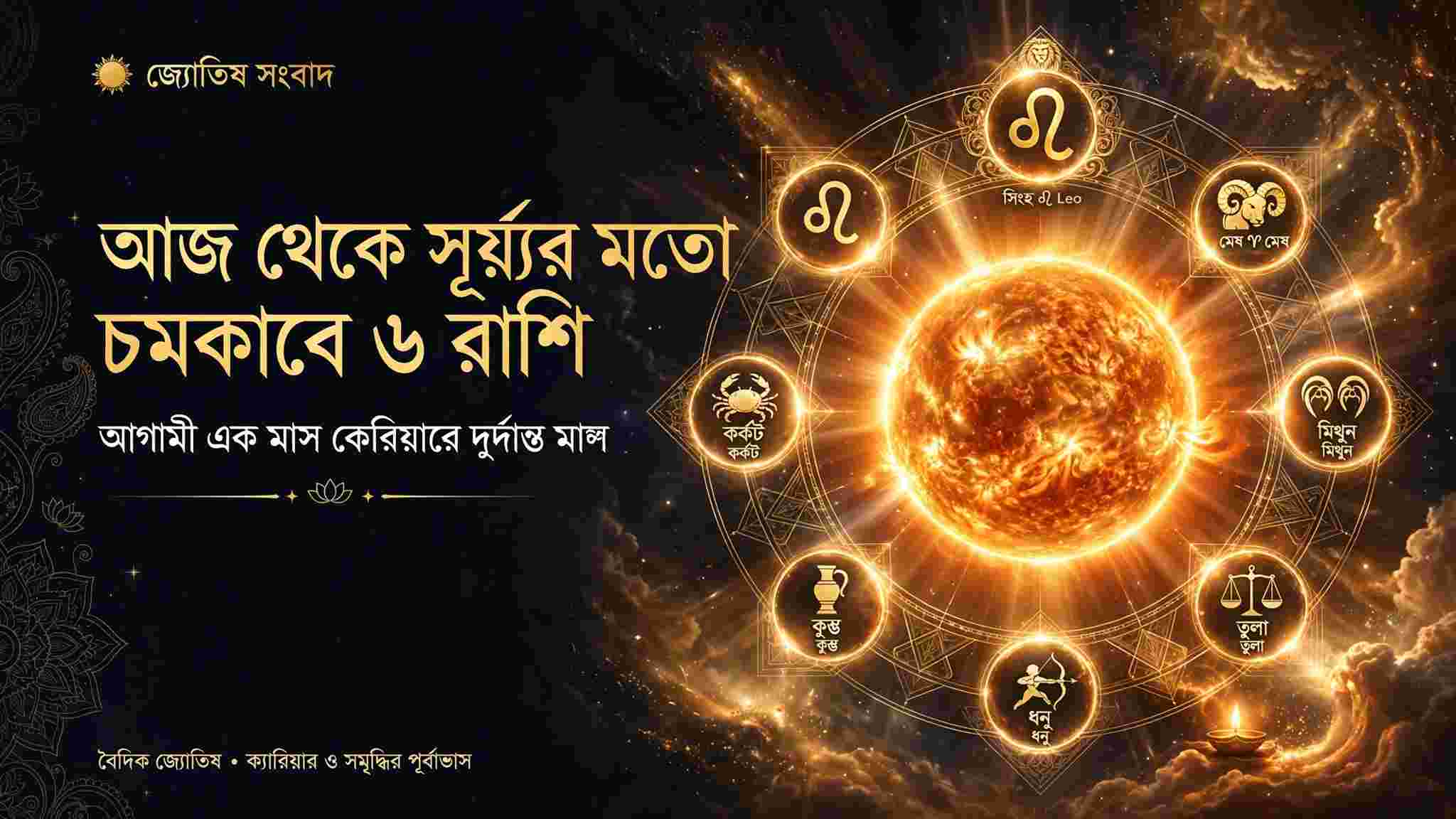 আজ থেকে সূর্যের মতো চমকাবে ৬ রাশি, আগামী এক মাস কেরিয়ারে দুর্দান্ত সময়