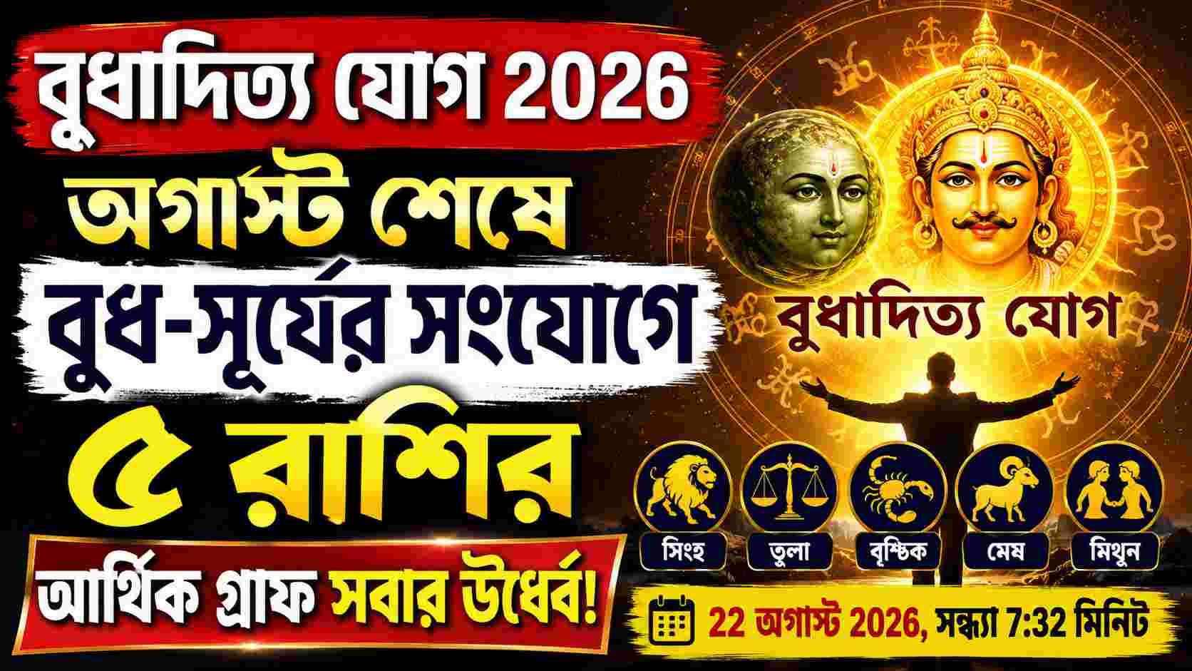 বুধাদিত্য যোগ ২০২৬: অগাস্টের শেষে ৫ রাশির আর্থিক উন্নতির জোরালো সম্ভাবনা