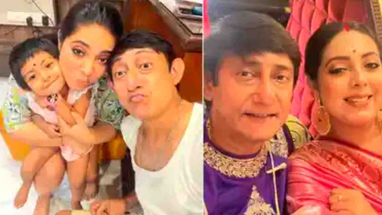 ‘একজন ঘুমোলে, আরেকজন কাঁদে…’ কৃষিভ-কৃষভিকে কীভাবে সামলান শ্রীময়ী? বউয়ের প্রশংসায় কাঞ্চন