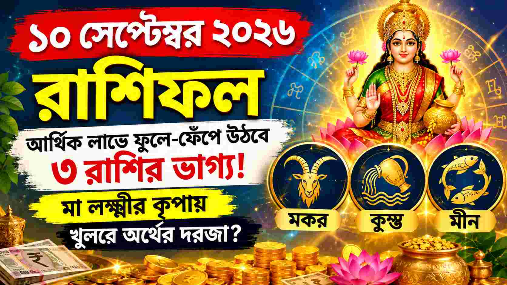 আর্থিক লাভে ফুলে-ফেঁপে উঠবে ৩ রাশির ভাগ্য, মা লক্ষ্মীর কৃপায় খুলবে অর্থের দরজা