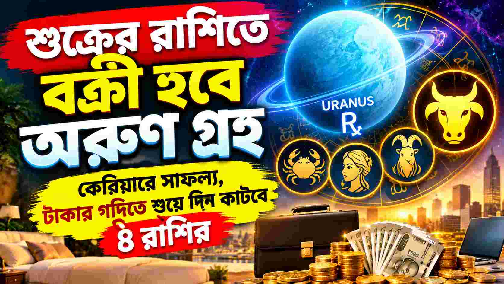 শুক্রের রাশিতে বক্রী হবে অরুণ গ্রহ, কেরিয়ারে সাফল্য-অর্থলাভের যোগ ৪ রাশির
