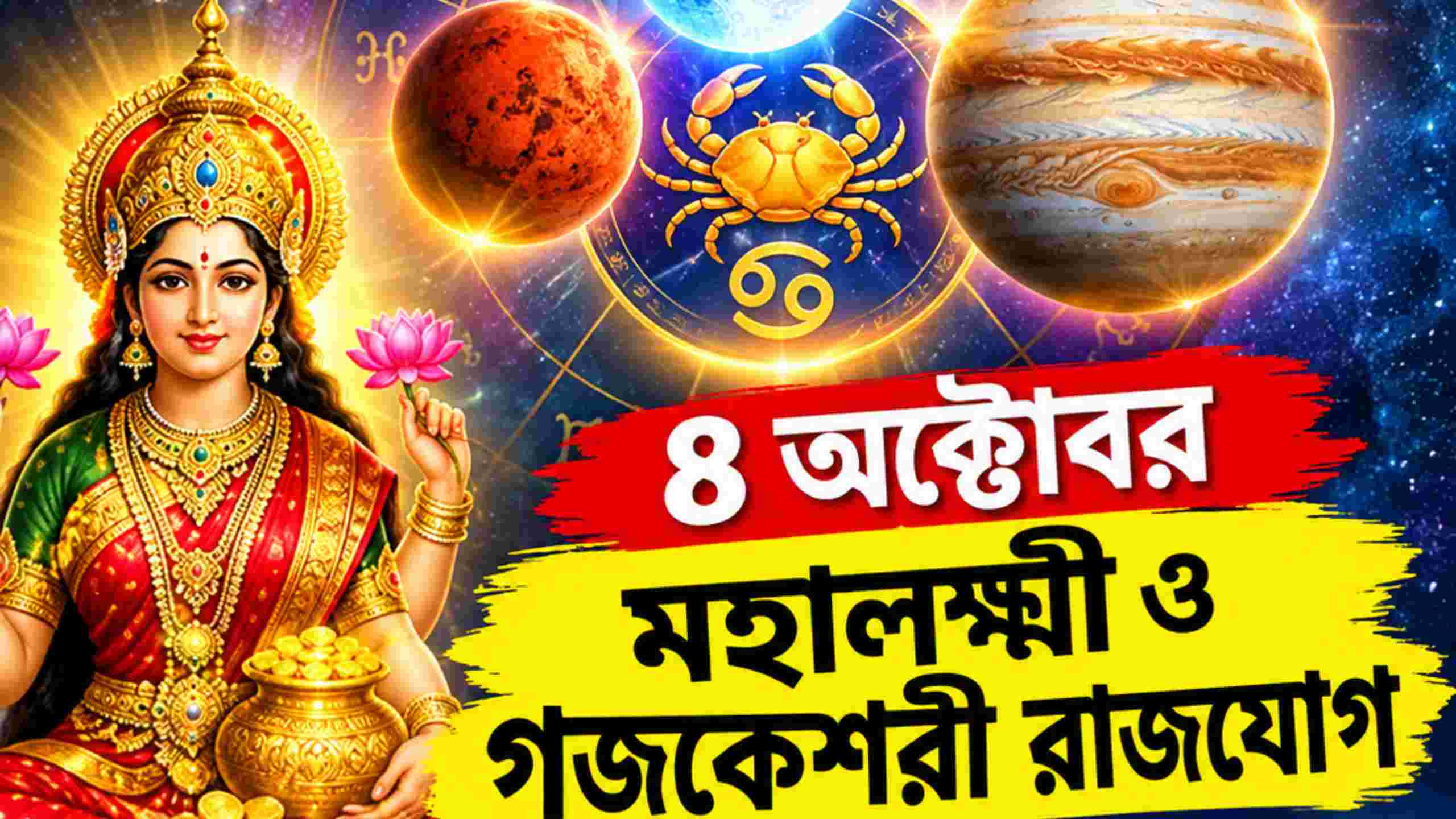 চাঁদ-মঙ্গলের মিলনে মহালক্ষ্মী রাজযোগ, লাভবান ৪ রাশি